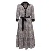 Smart And Joy Women's Neutrals Bi Material Printed Blouse-dress - Light Pink & Black In Black/pink