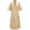 Smart And Joy Women's Neutrals Cotton Kimono Wrap Dress - Beige In Beige