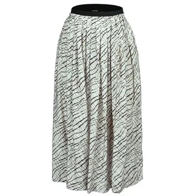 Smart And Joy Women's Neutrals Flared Skirt With Graphic Print And Elastic Waistband In Multi