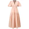 Smart And Joy Women's Neutrals Tiered Smokes Puffy Dress