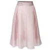 Smart And Joy Women's Neutrals / White Flared Organza And Satin Skirt - Light Pink In White