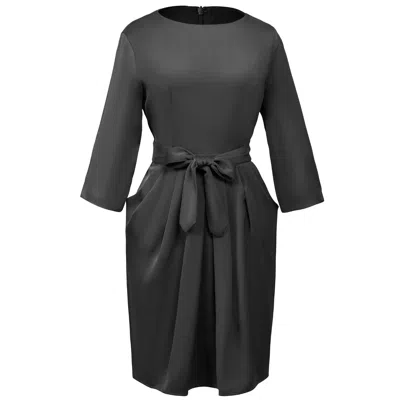 Smart And Joy Women's Pegged Dress With Pleats - Black