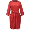 Smart And Joy Women's Pegged Dress With Pleats - Red In Red