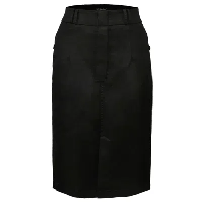 Smart And Joy Women's Pencil Cotton  Skirt - Black