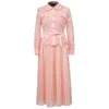 Smart And Joy Women's Pink All-in-one Lace Jaket And Pleated Skirt Dress In Pink