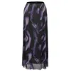 Smart And Joy Women's Pink / Purple Abstract Print Mesh Midi Skirt - Purple