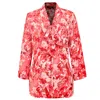Smart And Joy Women's Pink / Purple Ascot-tie Blouse And Abstract Print In Pink/purple