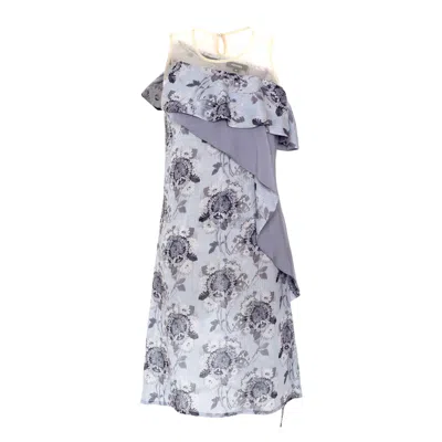 Smart And Joy Women's Pink / Purple Asymmetric Flower Print Dress- Pink & Purple In Pink/purple