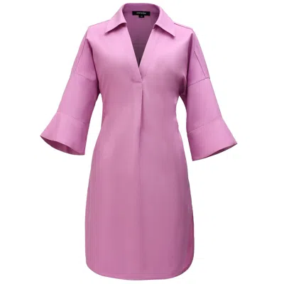 Smart And Joy Women's Pink / Purple Cotton Minimalist Shirt Dress - Parm In Pink/purple