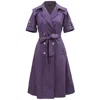 Smart And Joy Women's Pink / Purple Cotton Trench Coat Dress In Pink/purple