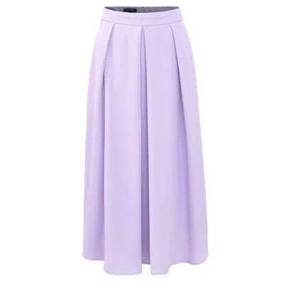 Smart And Joy Women's Pink / Purple Deep Folds Long Skirt - Lilac In Pink/purple