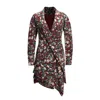 Smart And Joy Women's Pink / Purple Draped Short Tunic - Dress In Leaves Print - Pink & Purple In Pink/purple