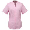 Smart And Joy Women's Pink / Purple Fitted V-neck Short Sleeves Cotton Shirt - Pink