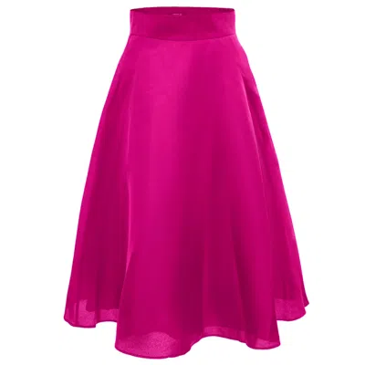 Smart And Joy Women's Pink / Purple Flared Taffeta Skirt In Pink/purple