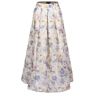 Smart And Joy Women's Pink / Purple Flower Print A-line Organza Skirt - Multicolor In Pink/purple