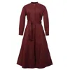 Smart And Joy Women's Pink / Purple High Collar Cotton Shirt-dress - Burgundy In Pink/purple