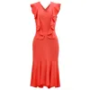 Smart And Joy Women's Pink / Purple Jersey Dress With Wide Ruffles In Pink/purple