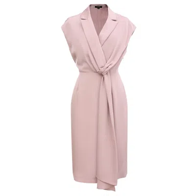 Smart And Joy Women's Pink / Purple Mat Satin Asymmetric Draped Panel Dress - Pink In Pink/purple