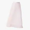 Smart And Joy Women's Pink / Purple Organza Pleats Midi Skirt - Light Pink In Pink/purple