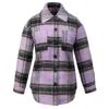 Smart And Joy Women's Pink / Purple Oversize Tartan Jacket In Pink/purple