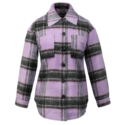 Smart And Joy Women's Pink / Purple Oversize Tartan Jacket In Pink/purple