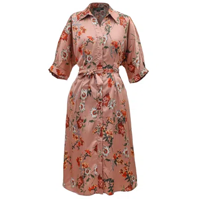 Smart And Joy Women's Pink / Purple Shirt Dress With Floral Print In Pink/purple