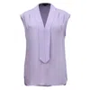 Smart And Joy Women's Pink / Purple Sleeveless Blouse With Wide Flat Collar In Pink/purple