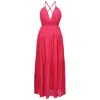 Smart And Joy Women's Pink / Purple Strappy Maxi Summer Dress - Fuchsia In Pink/purple