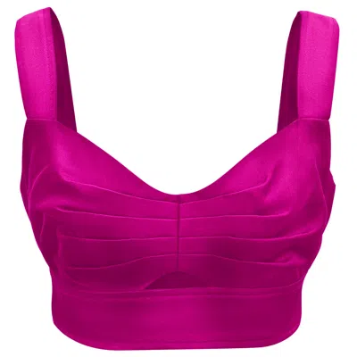 Smart And Joy Women's Pink / Purple Taffeta Top- Pink & Purple In Pink/purple