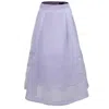 Smart And Joy Women's Pink / Purple Tiered Stitched Pleats Flared Skirt - Light Blue In Pink/purple