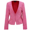 Smart And Joy Women's Pink / Purple Tweed Short Jacket In Pink/purple