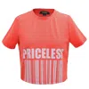 Smart And Joy Women's Pink / Purple Typo Print Crop T-shirt - Coral In Pink/purple
