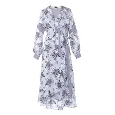 Smart And Joy Women's Pink / Purple Wrap Floral Midi Dress - Lavender In Pink/purple