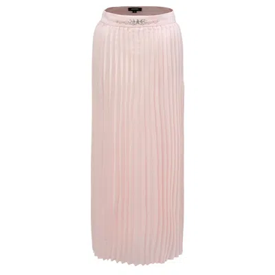 Smart And Joy Women's Pink Sun Pleats Organza Midi Skirt In Multi