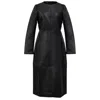 Smart And Joy Women's Pu Long Sleeves Dress - Black In Black