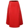 Smart And Joy Women's Pu Trapeze Skirt - Red In Red