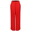 Smart And Joy Women's Red Loose Straight Tailor Pants In Red