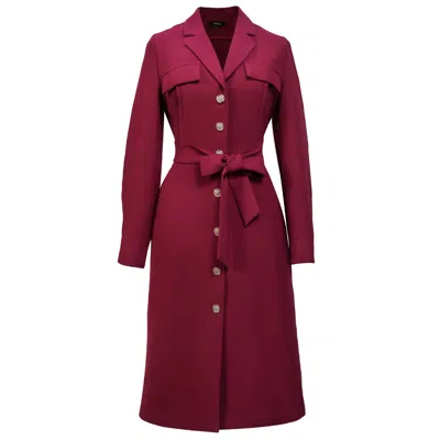Smart And Joy Women's Red Minimalist Safari Style Dress - Burgundy
