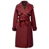 Smart And Joy Women's Red Shoulder Flaps Woolen Coat - Burgundy In Red