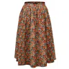 Smart And Joy Women's Retro Floral Print Flared Skirt
