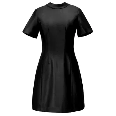 Smart And Joy Women's Sailor Collar Taffetas Dress - Black