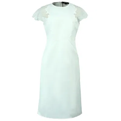 Smart And Joy Women's Satin Shoulder Lace Inlay Dress - White In Green