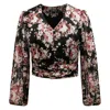 Smart And Joy Women's Short Blouse With Flower Print