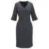 Smart And Joy Women's Short Dress With Contrasted Stitching - Black In Black