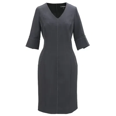 Smart And Joy Women's Short Dress With Contrasted Stitching - Black