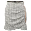 Smart And Joy Women's Short Skirt With Side Drape And Bias - Brown In Brown