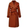 Smart And Joy Women's Shoulder Flaps Woolen Coat - Brown In Brown