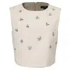 Smart And Joy Women's Sleeveless Embroidered Top - White In Neutral