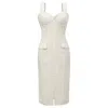 Smart And Joy Women's Sleeveless Sheath Dress Mini Dots Print - White In White