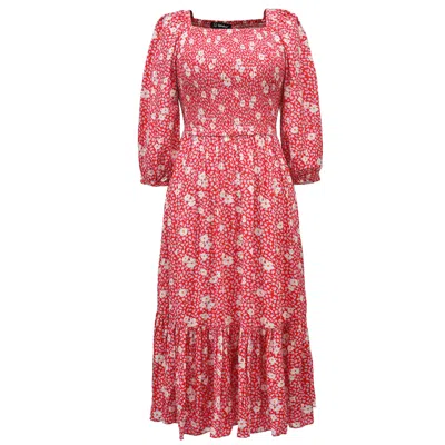 Smart And Joy Women's Smocks Flared Dress With Flower Print